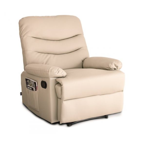 Sofá Conforama Poltrona Relax Motorizada com Massagem Roma Bege