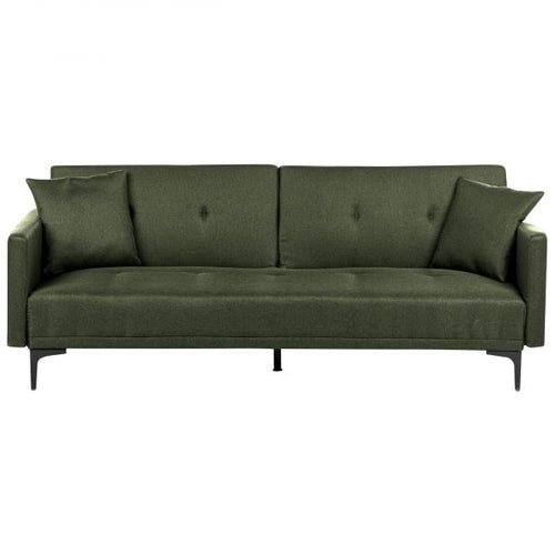 Sofá Cama Beliani com Design Moderno Lucan de Poliéster Verde 191x91x75