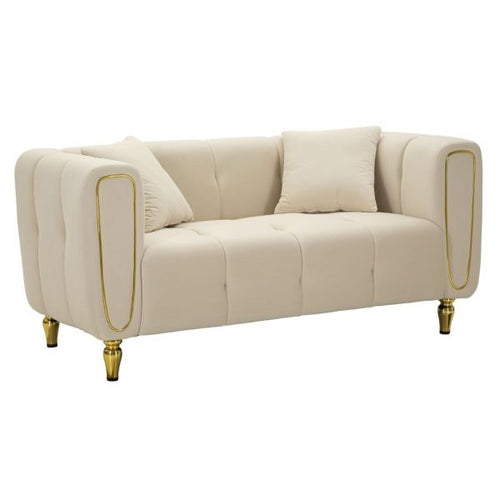 Sofá Mauro Ferretti Alma Creme Com Almofadas cm 155x81x71 - 59812